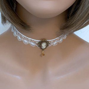 Dainty White Lace Choker Necklace